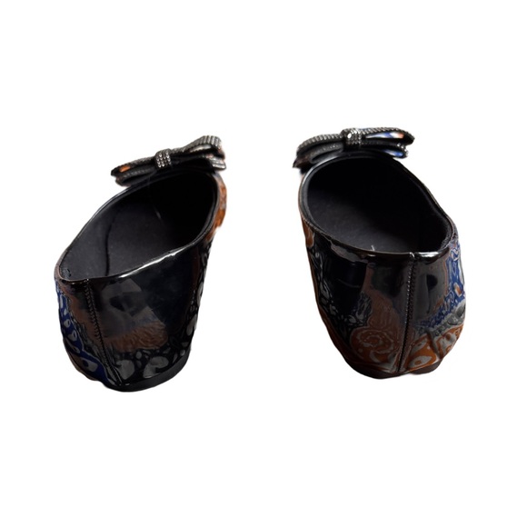 Jessica Simpson Girl Dress Flats Black Metallic Bow Size 2 - Picture 4 of 8